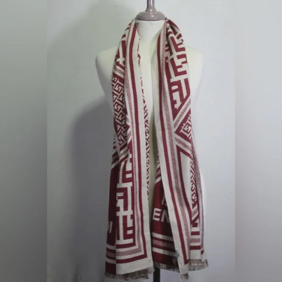 Authentic Fendi Scarf Stole Shawl 65% Cashmere 35% Silk Multicolor Used - Picture 5 of 9